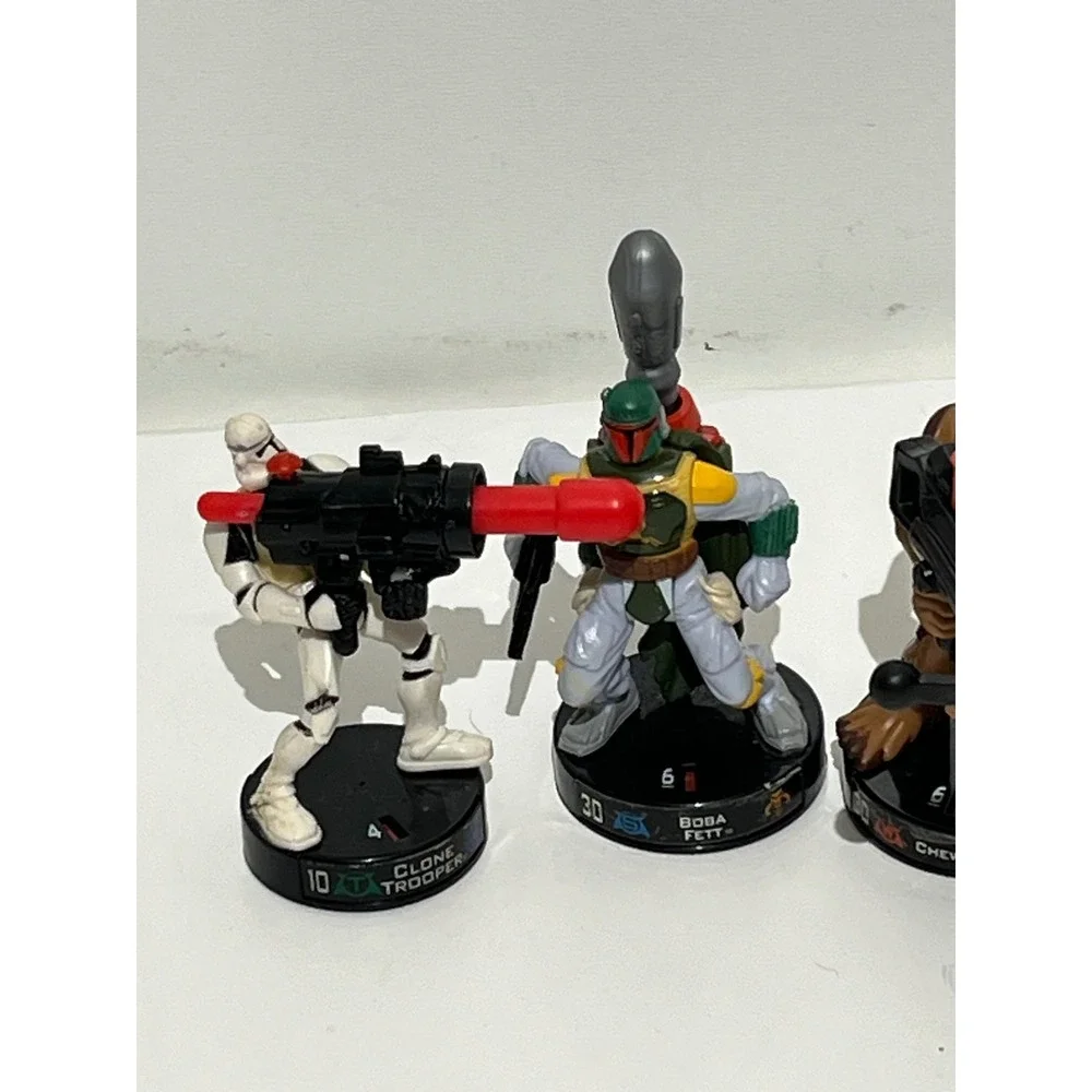 Star Wars Attacktix Battle Figure Lot 2005 Hasbro Boba Fett Leia Chewbacca Clone
